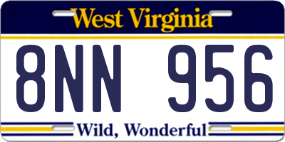 WV license plate 8NN956