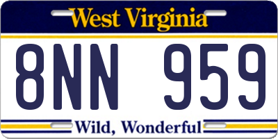 WV license plate 8NN959