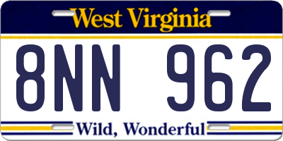 WV license plate 8NN962