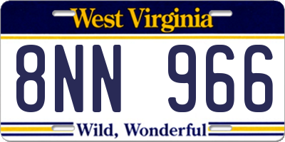 WV license plate 8NN966