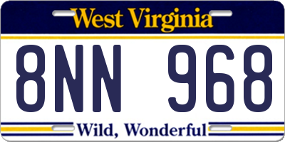 WV license plate 8NN968