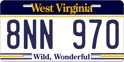 WV license plate 8NN970