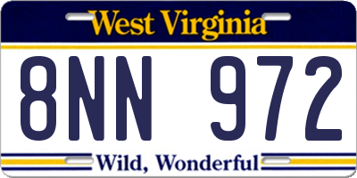 WV license plate 8NN972