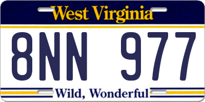 WV license plate 8NN977