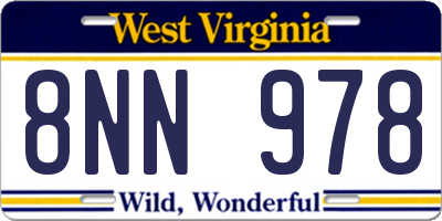 WV license plate 8NN978