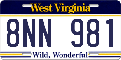 WV license plate 8NN981