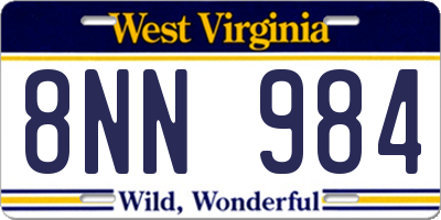 WV license plate 8NN984
