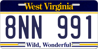WV license plate 8NN991