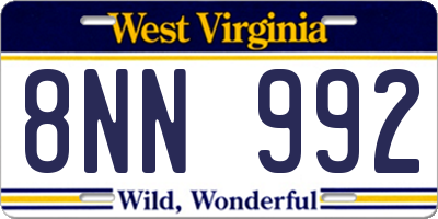 WV license plate 8NN992
