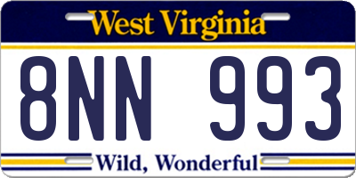 WV license plate 8NN993