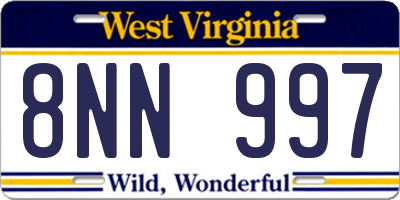 WV license plate 8NN997