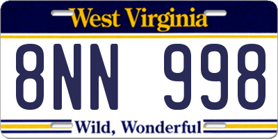 WV license plate 8NN998