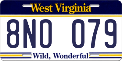 WV license plate 8NO079