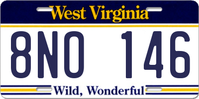 WV license plate 8NO146