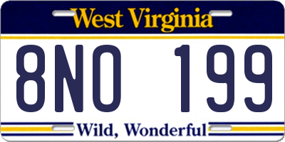 WV license plate 8NO199