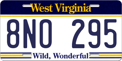 WV license plate 8NO295