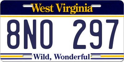 WV license plate 8NO297