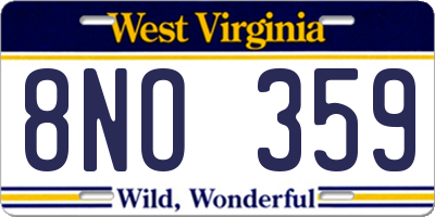 WV license plate 8NO359
