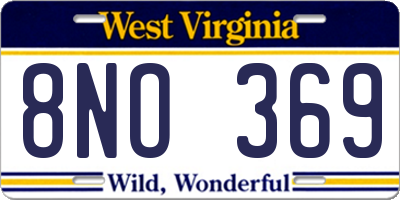 WV license plate 8NO369