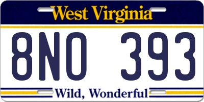 WV license plate 8NO393