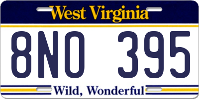 WV license plate 8NO395