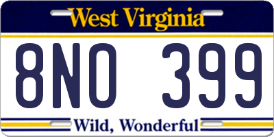 WV license plate 8NO399
