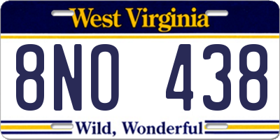 WV license plate 8NO438