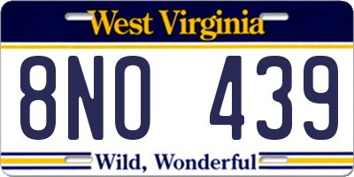 WV license plate 8NO439
