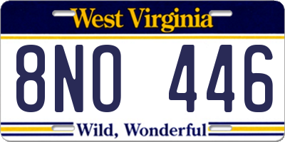 WV license plate 8NO446