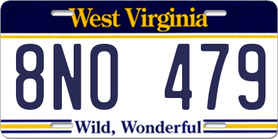 WV license plate 8NO479