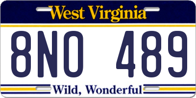 WV license plate 8NO489