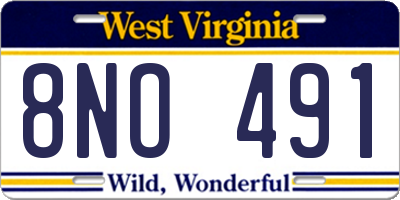 WV license plate 8NO491