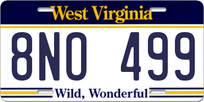 WV license plate 8NO499