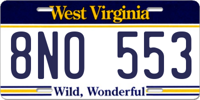WV license plate 8NO553