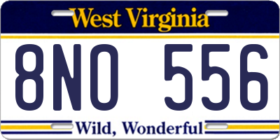 WV license plate 8NO556