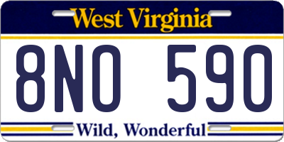 WV license plate 8NO590