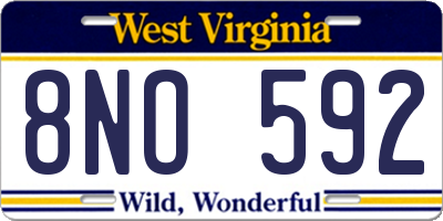 WV license plate 8NO592