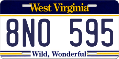 WV license plate 8NO595