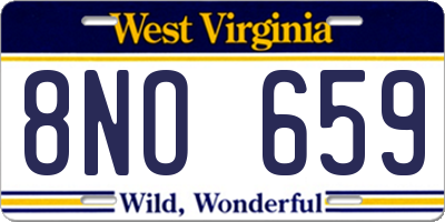 WV license plate 8NO659
