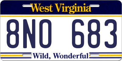 WV license plate 8NO683