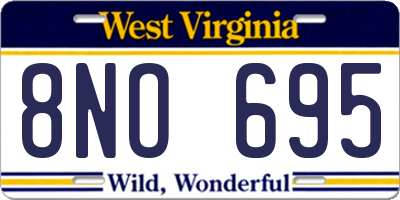 WV license plate 8NO695