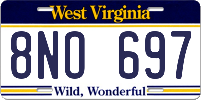 WV license plate 8NO697