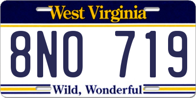 WV license plate 8NO719