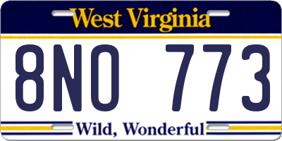 WV license plate 8NO773