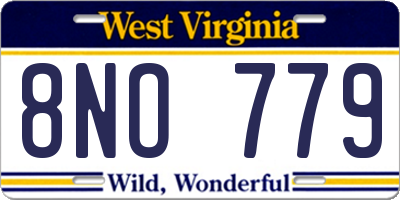 WV license plate 8NO779
