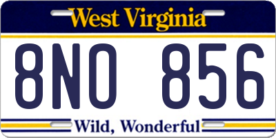 WV license plate 8NO856