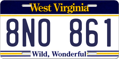 WV license plate 8NO861
