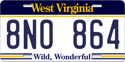 WV license plate 8NO864