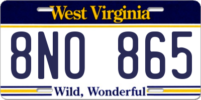 WV license plate 8NO865