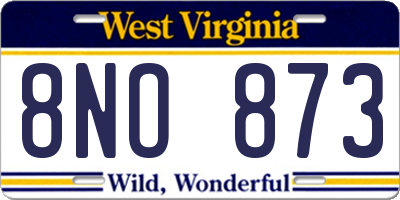 WV license plate 8NO873